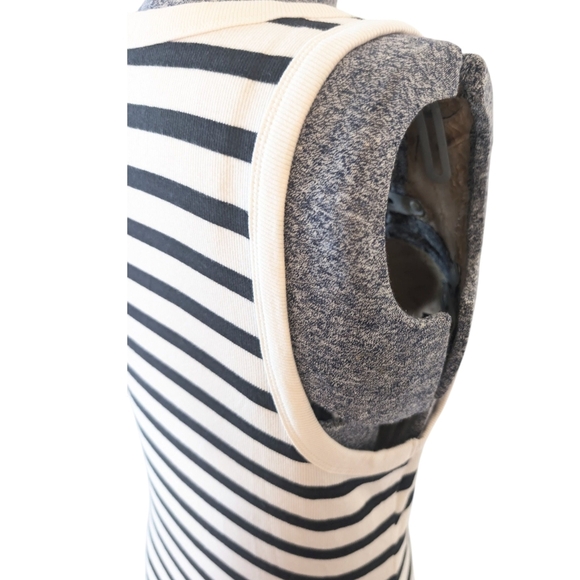 Striped Black and White Women's Tank Top - Picture 3 of 5